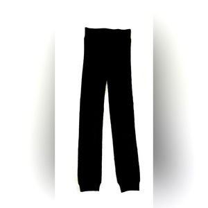 High waisted slimming black velvet leggings, perfect for cool weather!